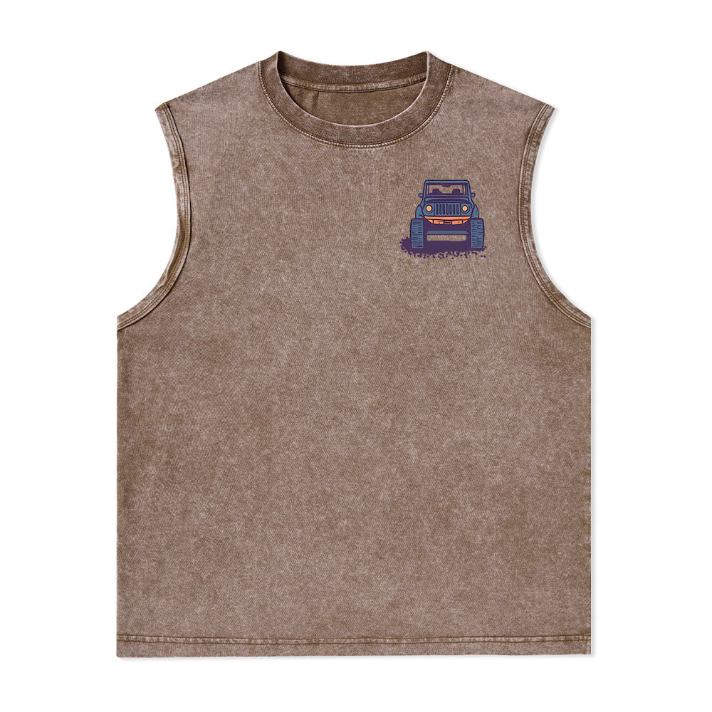 Freeleaf Go Hiking With Music Nature Inspired Unisex Washed Tank Tops
