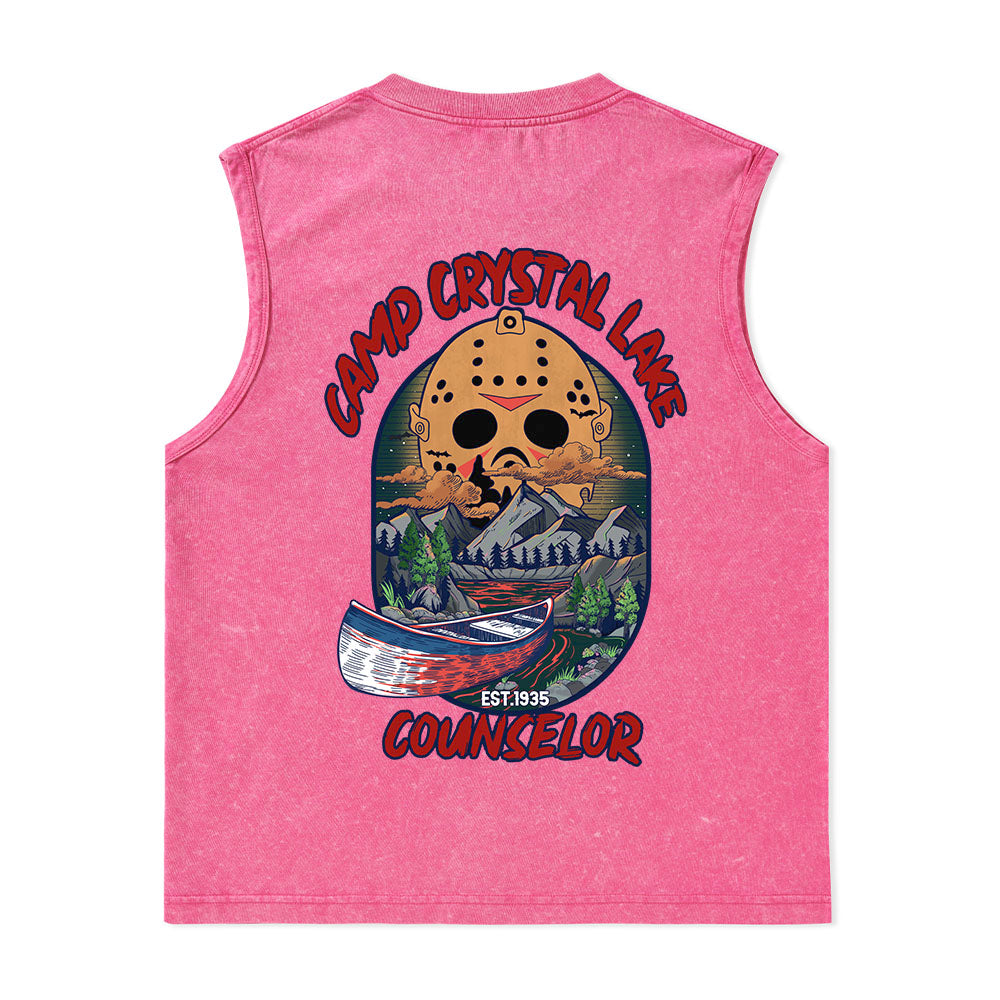 Freeleaf Camp Crystal Lake Unisex Washed Tank Tops