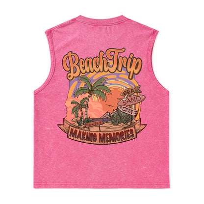 Freeleaf Vacation Unisex Washed Tank Tops