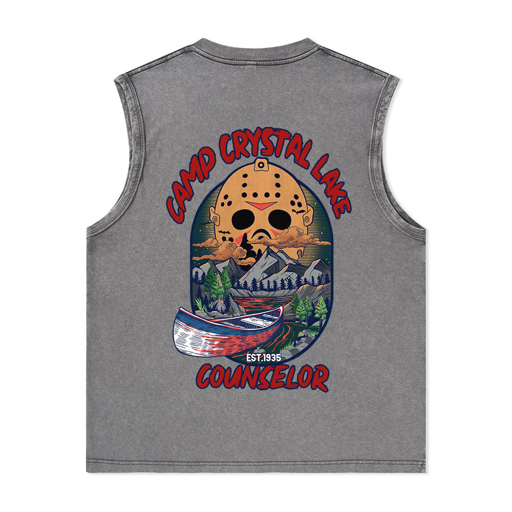 Freeleaf Camp Crystal Lake Unisex Washed Tank Tops