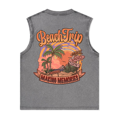 Freeleaf Vacation Unisex Washed Tank Tops