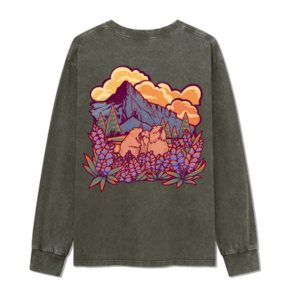Mount Rainier National Park Washed Long Sleeve Top