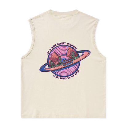 Freeleaf On A Dark Desert Highway Unisex Washed Tank Tops