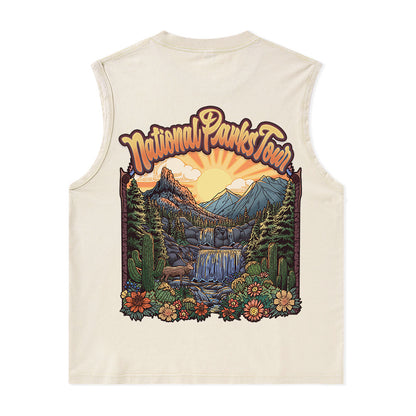 Freeleaf National Parks Tour Nature Inspired Unisex Washed Tank Tops