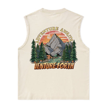 Freeleaf Adventure Awaits Unisex Washed Tank Tops
