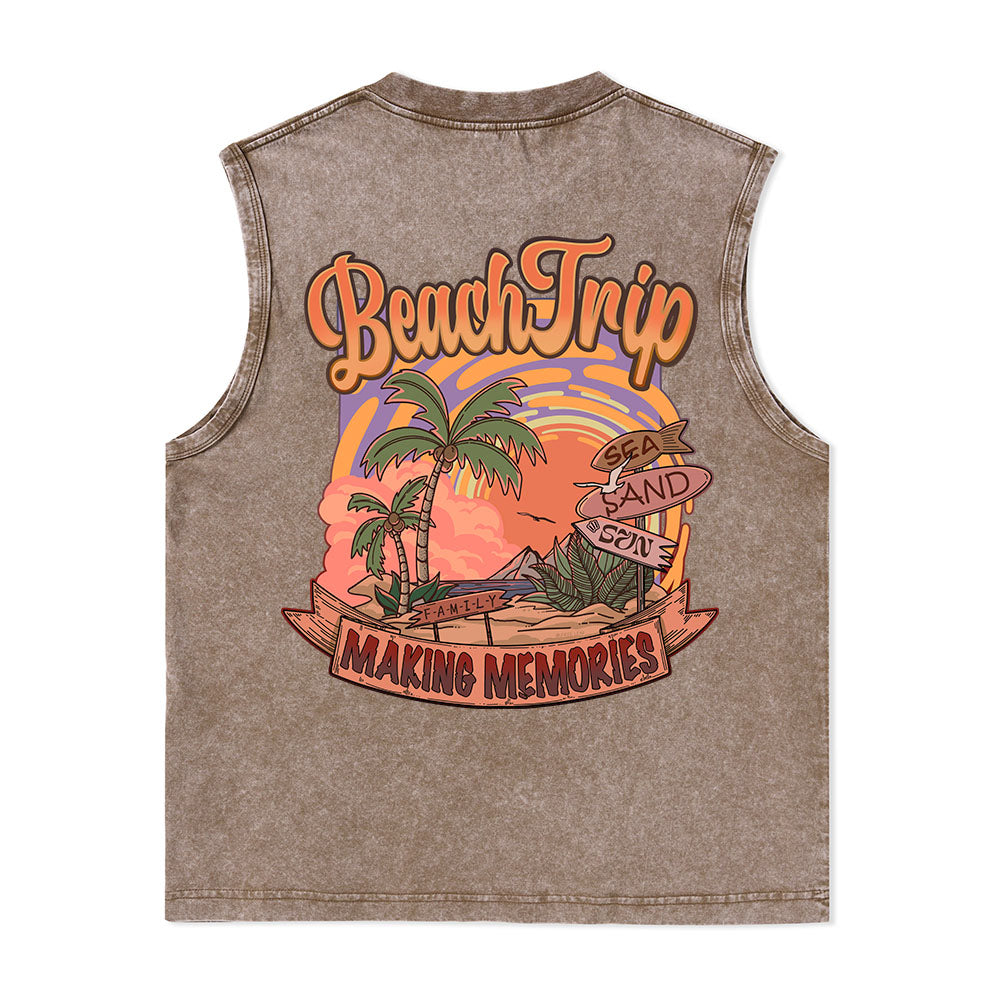 Freeleaf Vacation Unisex Washed Tank Tops