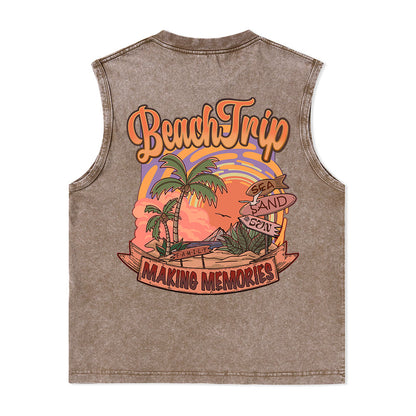 Freeleaf Vacation Unisex Washed Tank Tops