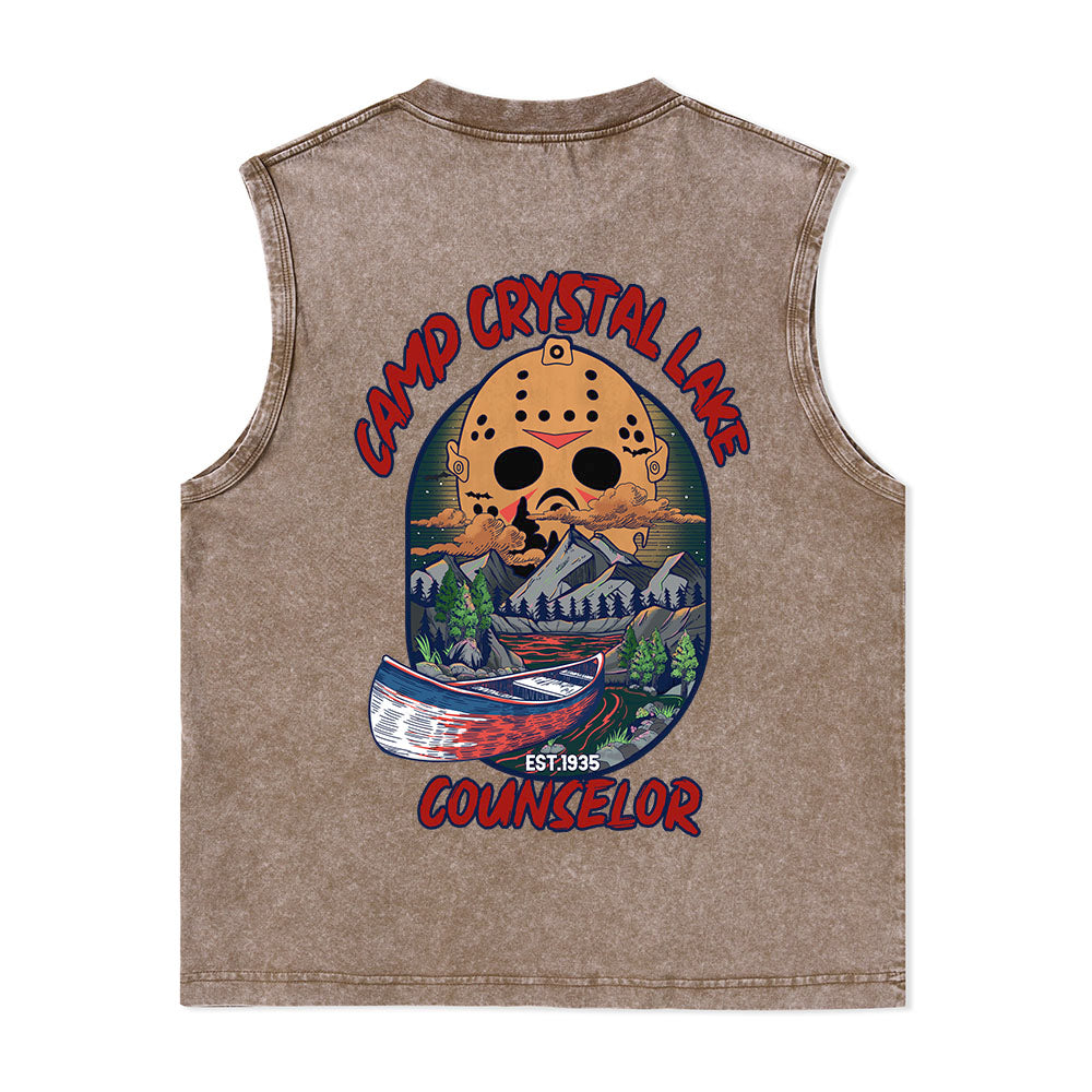 Freeleaf Camp Crystal Lake Unisex Washed Tank Tops