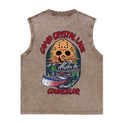 Freeleaf Camp Crystal Lake Unisex Washed Tank Tops