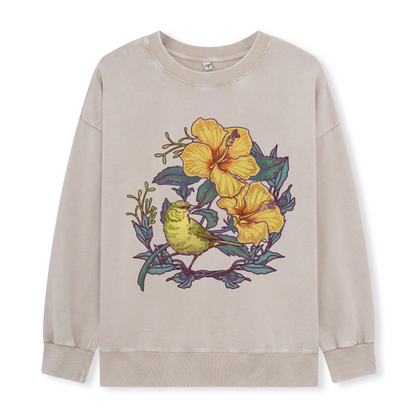 Amakihi Front-printed Washed Sweatshirt