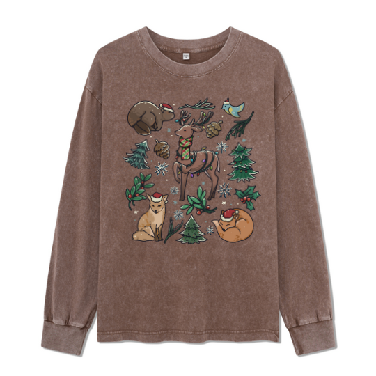 Yellowstone Christmas Wonderland Washed Long Sleeve Top