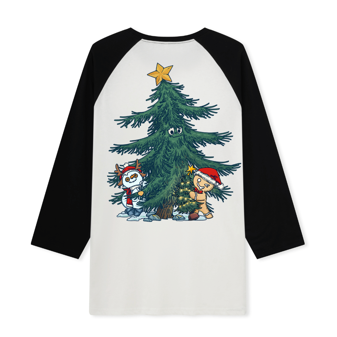 Merry Christmas Raglan Long Sleeve Top