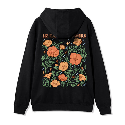 Freeleaf  No Rain No Flowers Full-Zip Back-printed Hoodie