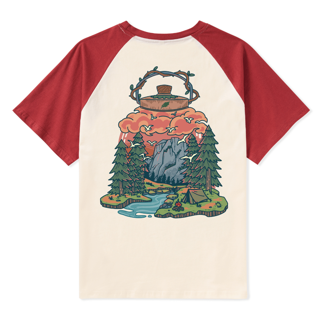 Go And Discover Raglan Short Sleeve Top
