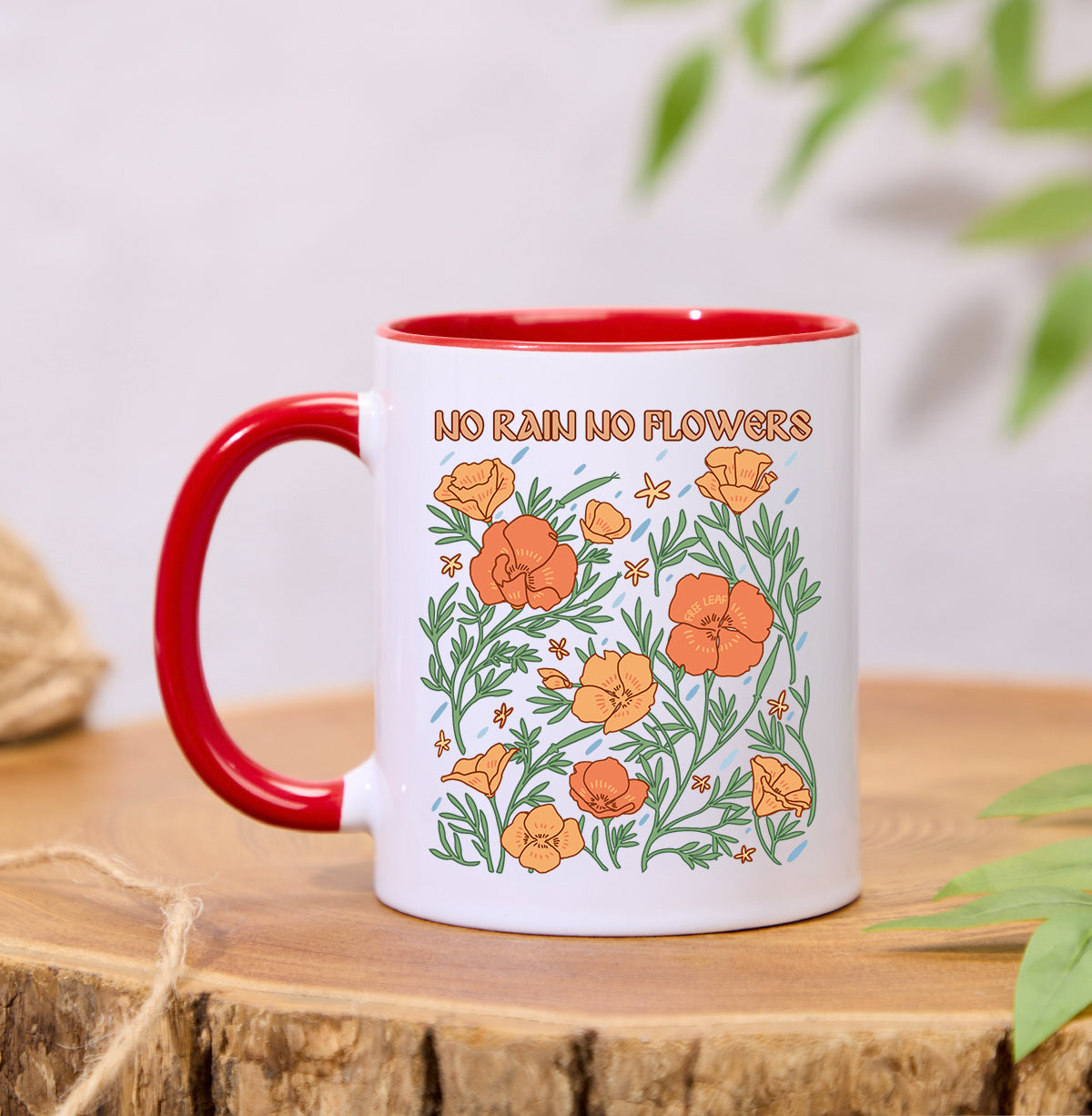 Freeleaf No Rain No Flowers Colorful Ceramic Mug