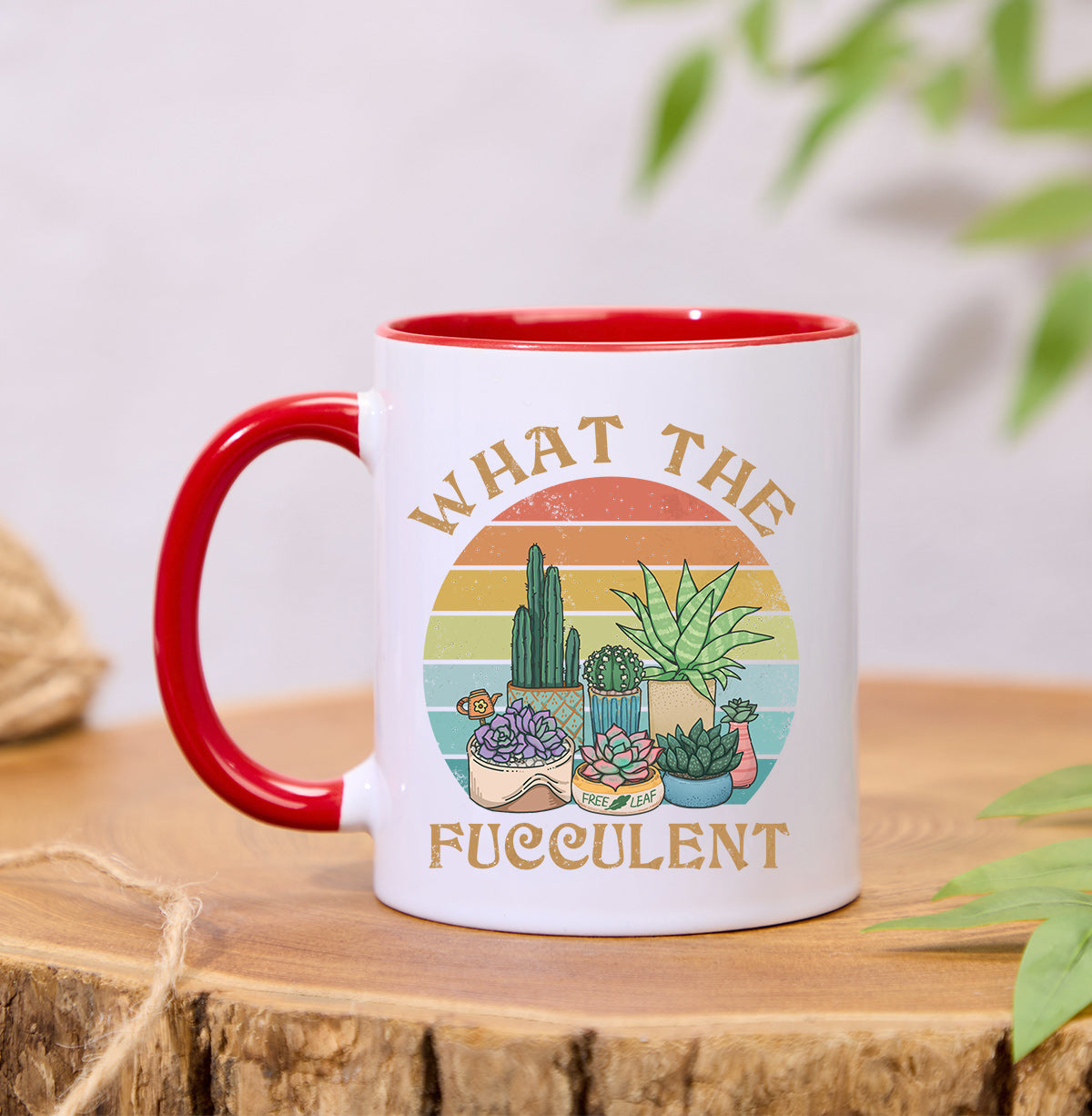 Freeleaf What the Fucculent Colorful Ceramic Mug