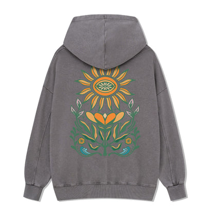 Sunflower Back-printed Washed Hoodie