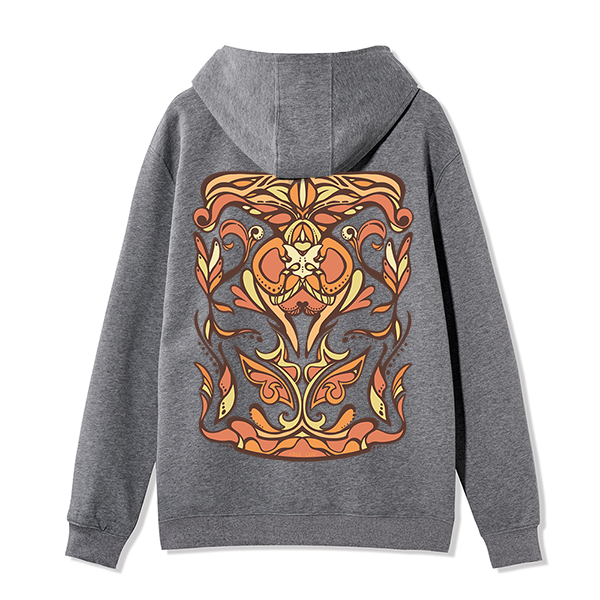 Freeleaf Golden Glow Back-printed Unisex Nature Inspired Fleece Full-Zip Hoodie
