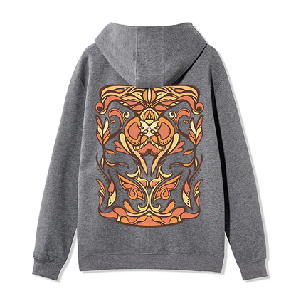 Freeleaf Golden Glow Back-printed Unisex Nature Inspired Fleece Full-Zip Hoodie