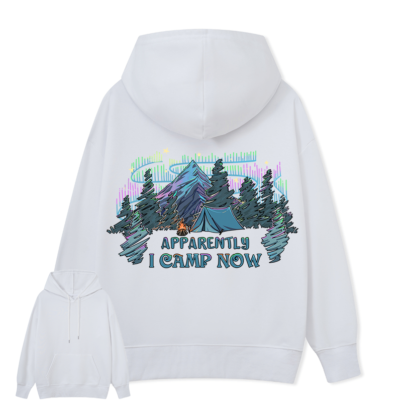 Freeleaf I Camping Now In The Land of Aurora Back-printed Hoodie