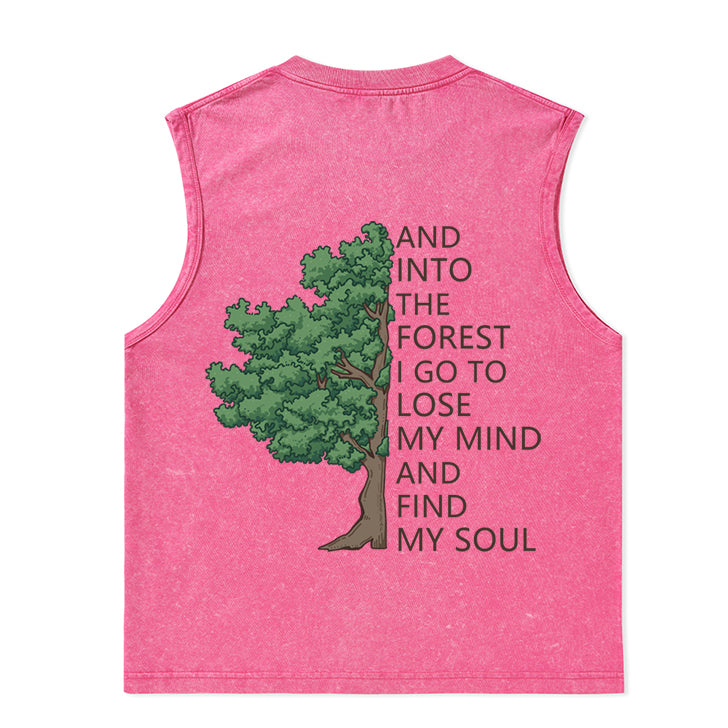 Freeleaf Into Forest And Find My Soul Unisex Washed Tank Tops