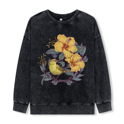 Amakihi Front-printed Washed Sweatshirt