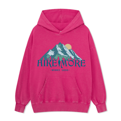Hike More Front-printed Washed Hoodie