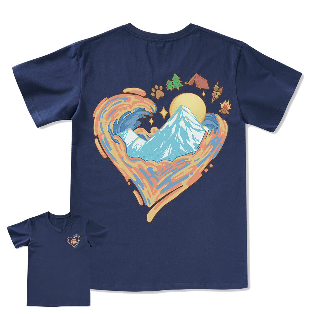 Freeleaf Heart of Wilderness Camping Unisex V-neck Tee