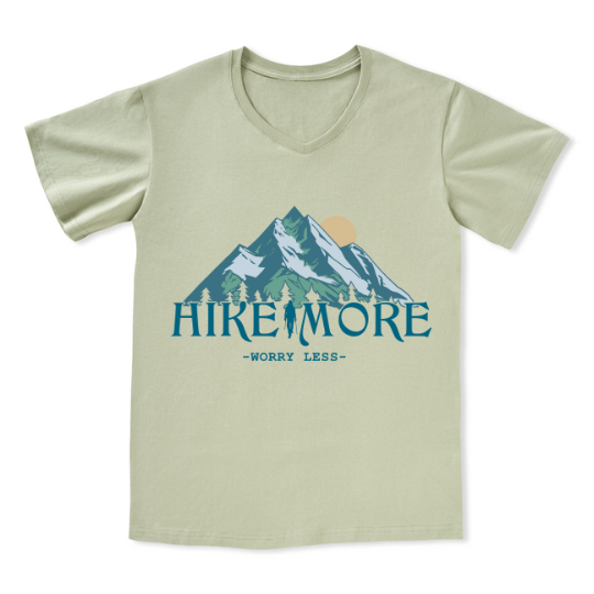Hike More Front-printed V-neck Tee