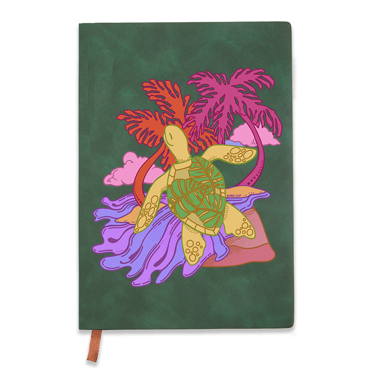Freeleaf Hawaiian Green Sea Turtle Vintage Leather Journal Notebook