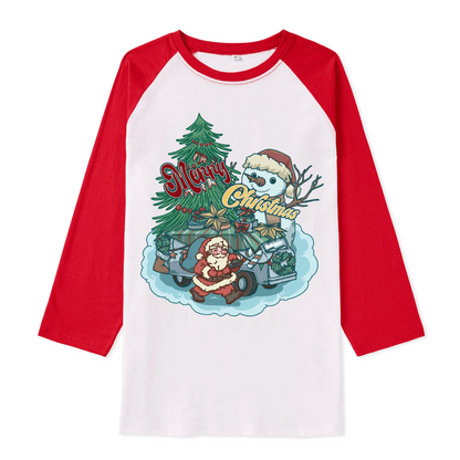 Magical Christmas Eve Front-printed Raglan Long Sleeve Top