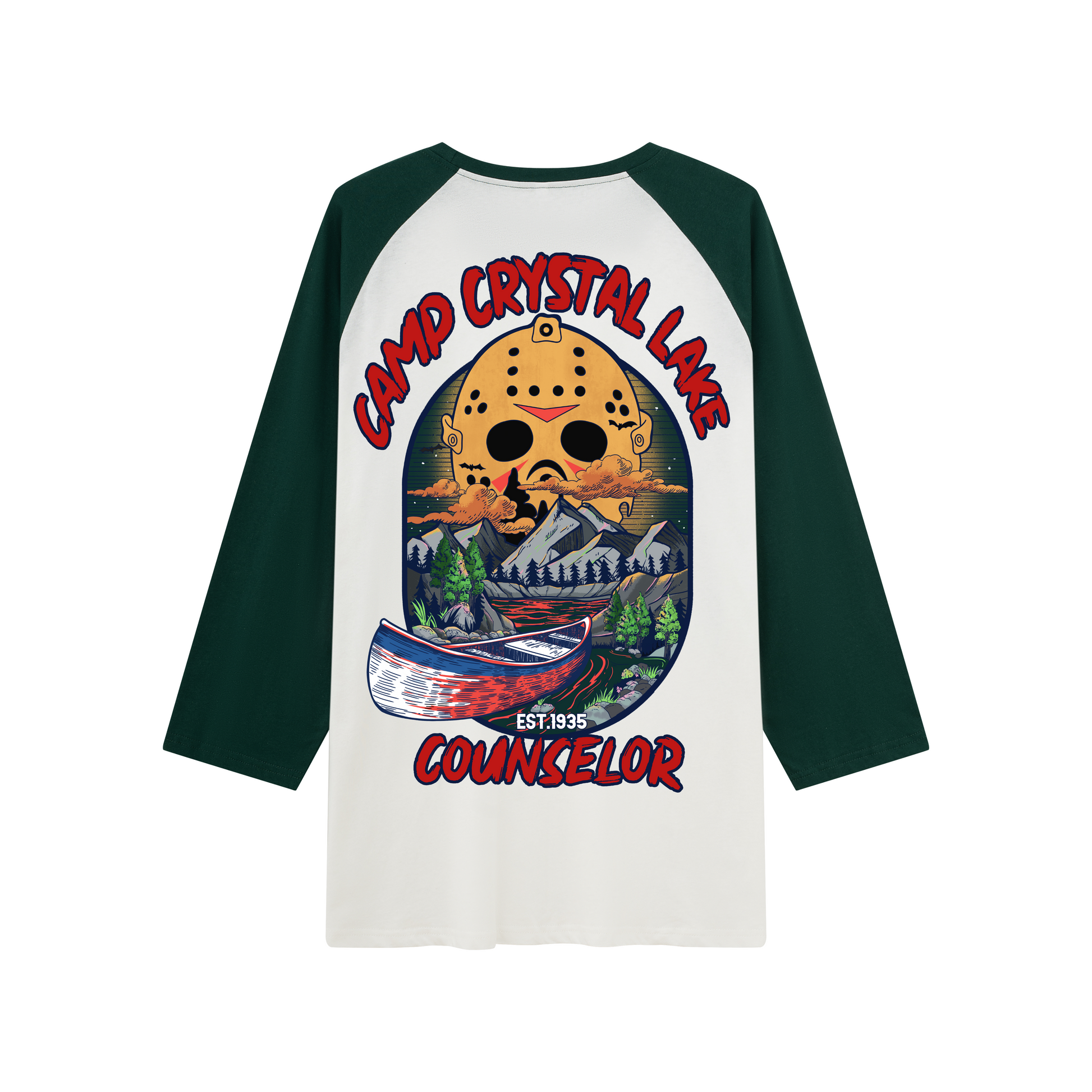 Camp Crystal Lake Raglan Long Sleeve Tops
