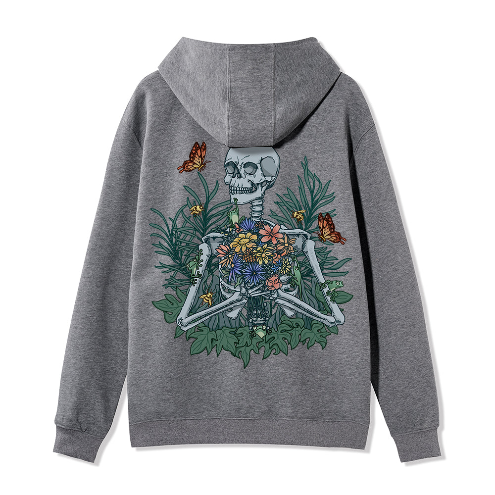 Freeleaf Rebirth in Bloom Unisex Nature Inspired Fleece Full-Zip Hoodie