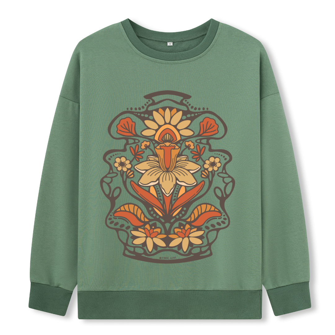 Spring Flower Front-printed Sweatshirt