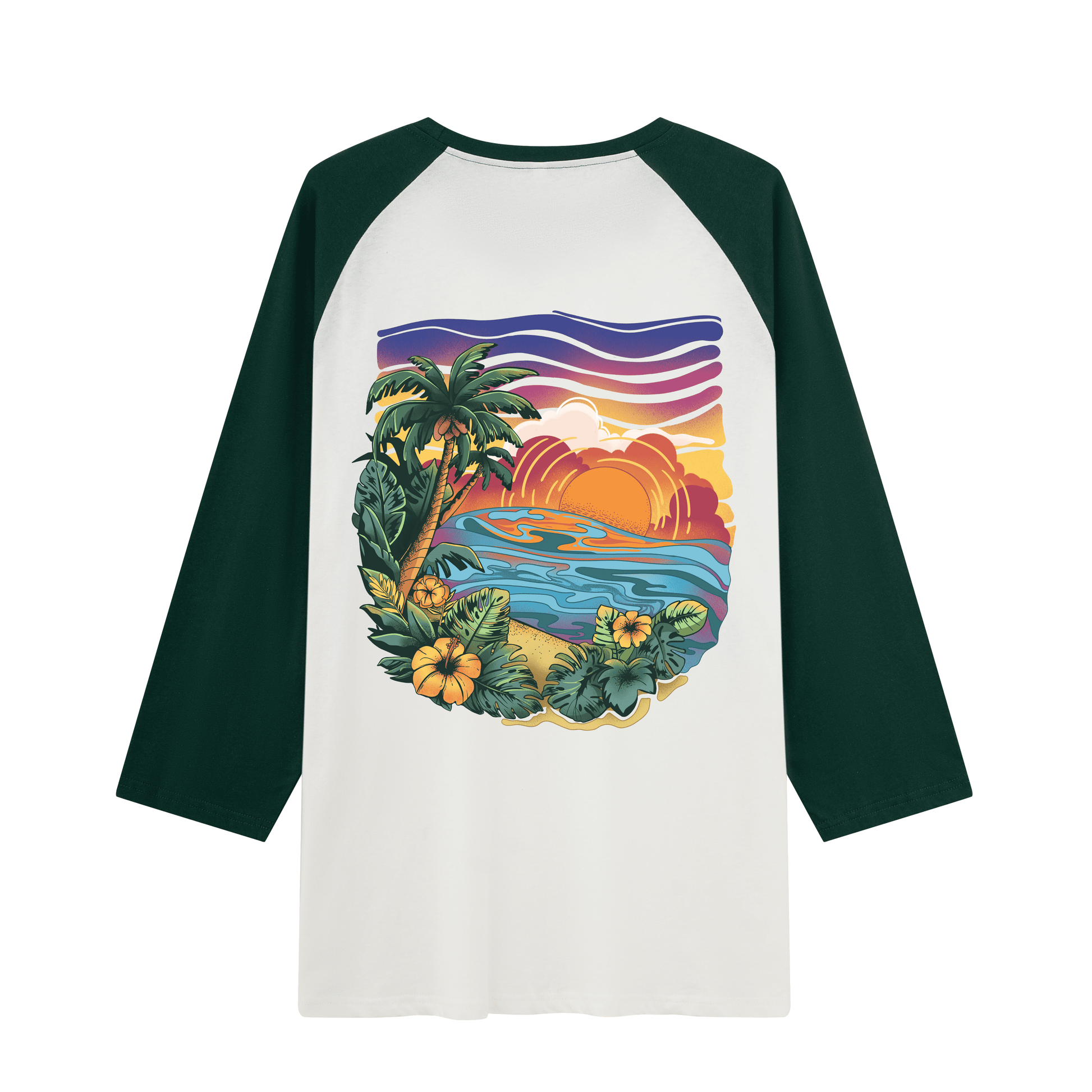 Golden Glow Raglan Long Sleeve Tops