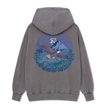 Yellowstone National Park Back-printed Washed Hoodie