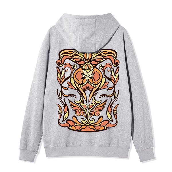 Freeleaf Golden Glow Back-printed Unisex Nature Inspired Fleece Full-Zip Hoodie