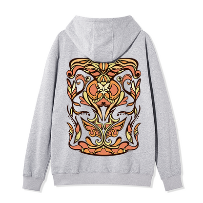 Freeleaf Golden Glow Back-printed Unisex Nature Inspired Fleece Full-Zip Hoodie