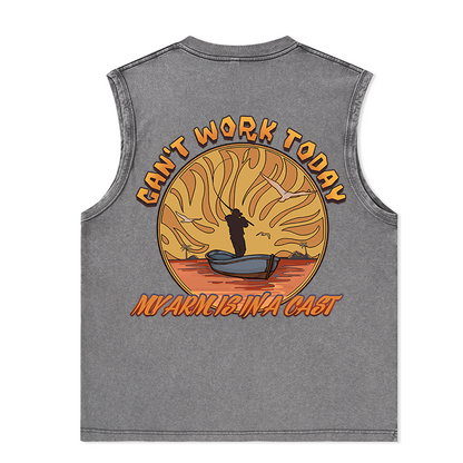 Freeleaf Can't Work Today Unisex Washed Tank Tops