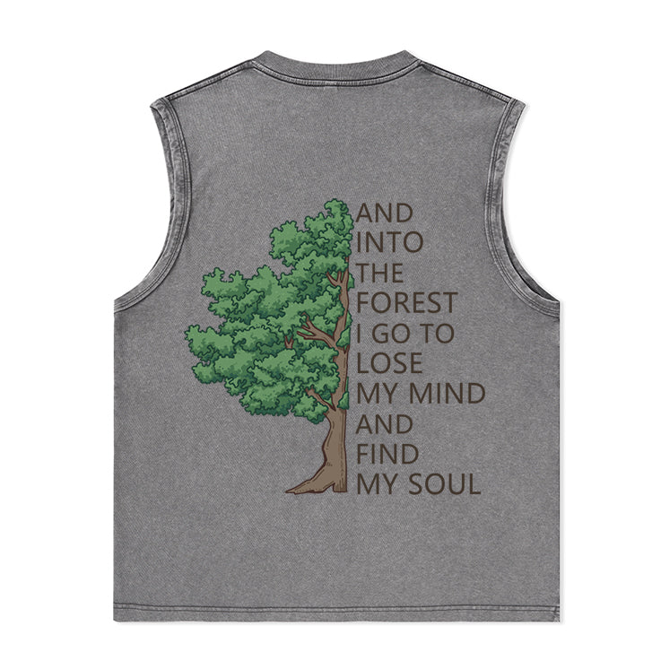 Freeleaf Into Forest And Find My Soul Unisex Washed Tank Tops