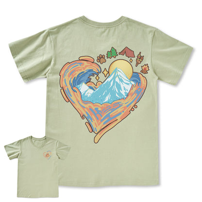 Freeleaf Heart of Wilderness Camping Unisex V-neck Tee