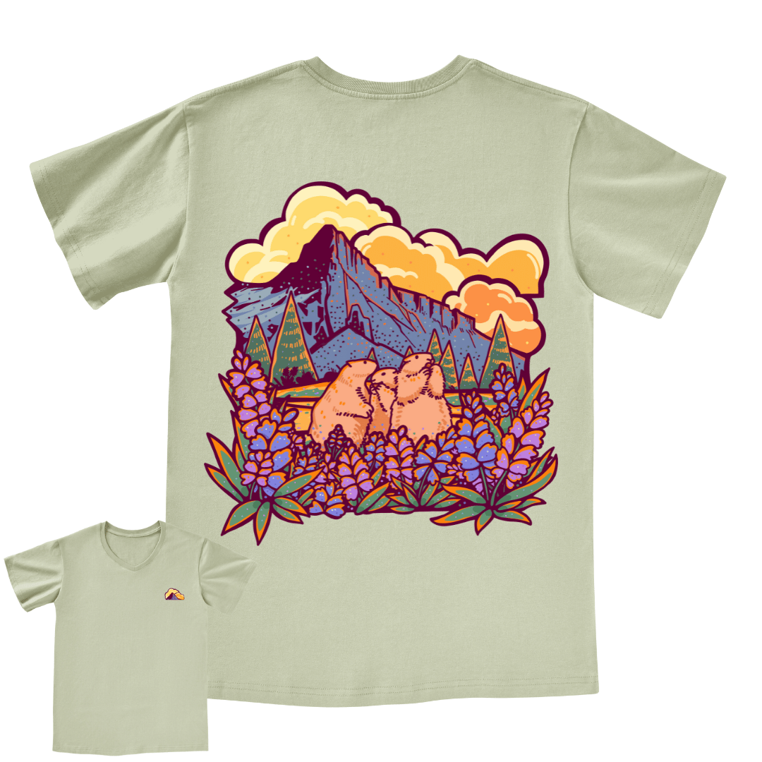 Mountain Mole V-neck Tee