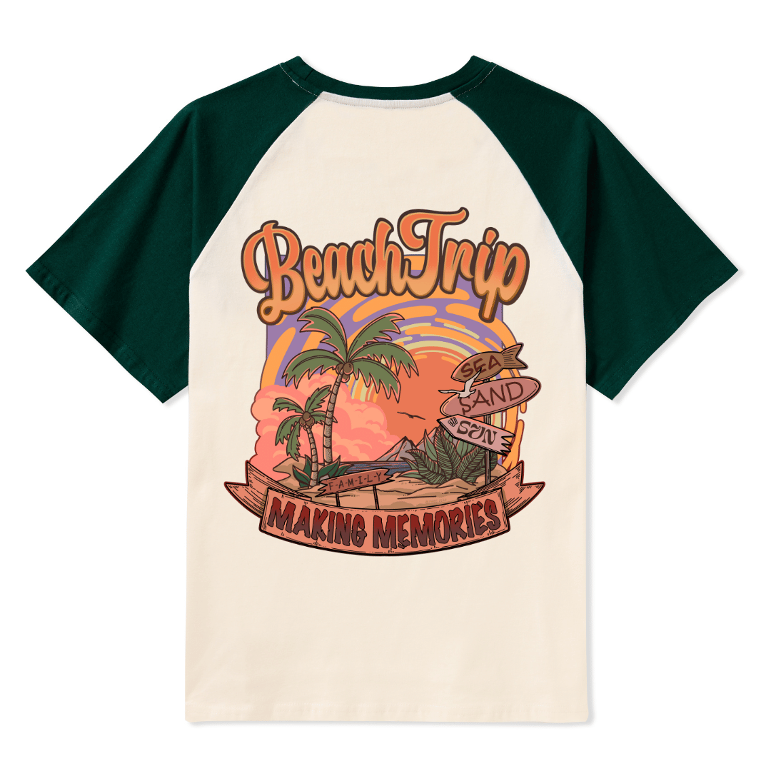 Vacation Raglan Short Sleeve Top