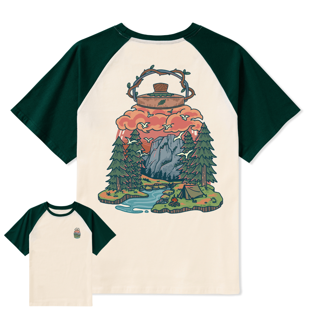 Go And Discover Raglan Short Sleeve Top