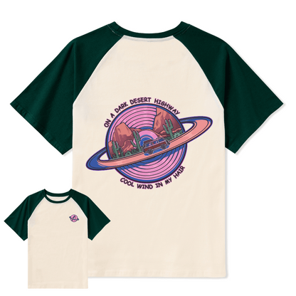 On A Dark Desert Highway Raglan Short Sleeve Top