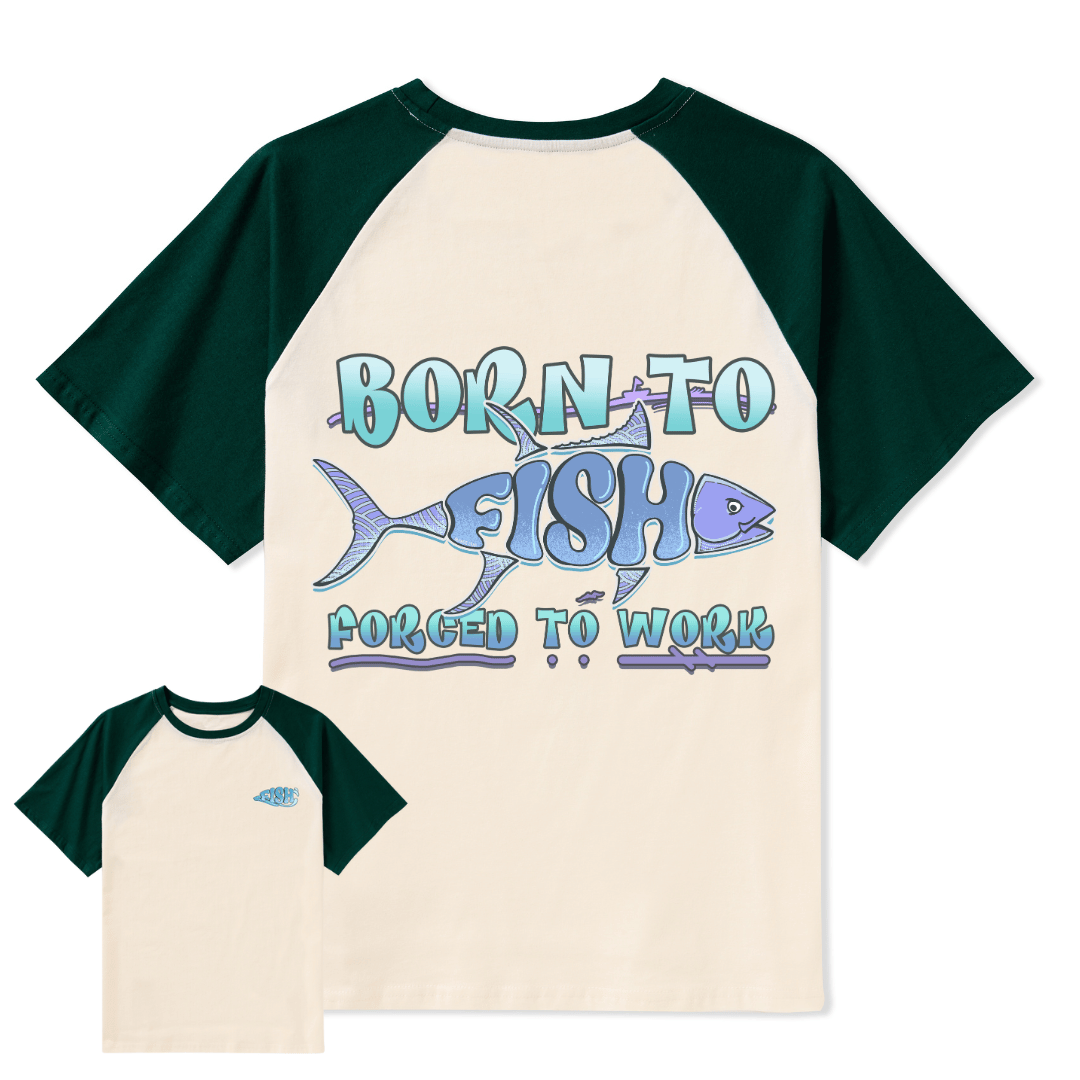Born To Fish Raglan Short Sleeve Top