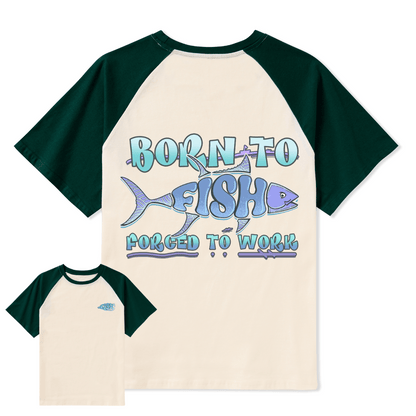 Born To Fish Raglan Short Sleeve Top