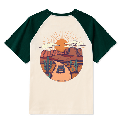 Go Hiking With Music Raglan Short Sleeve Top