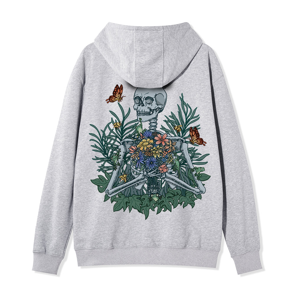 Freeleaf Rebirth in Bloom Unisex Nature Inspired Fleece Full-Zip Hoodie