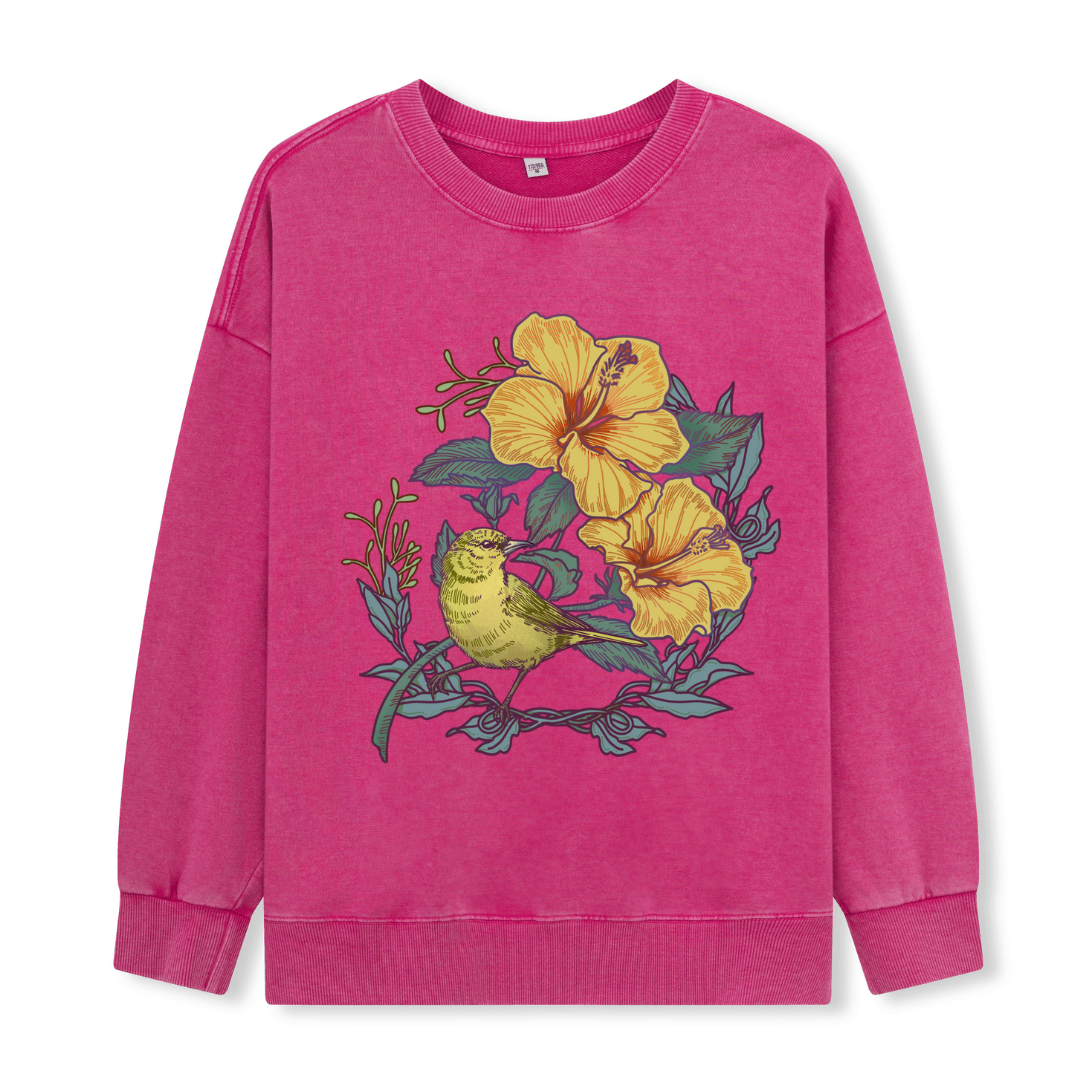 Amakihi Front-printed Washed Sweatshirt